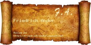 Friedrich Andor névjegykártya