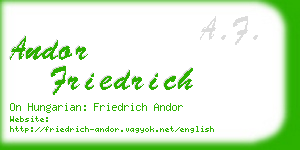 andor friedrich business card